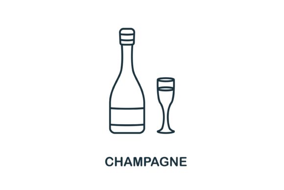 Champagne Icon from Party Collection for Design