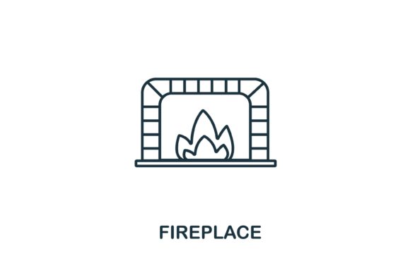 Fireplace Icon from Winter Collection: Practical Design Element for Modern Visual Projects
