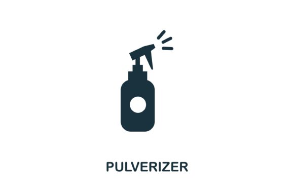 Pulverizer Icon: Monochrome Vector for Hygiene Design