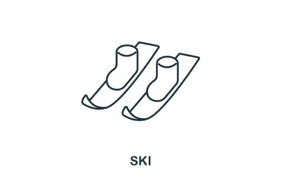 Ski Icon for Winter Design Projects