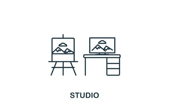 Studio Icon: A Simple Line Element for Creative Design Projects