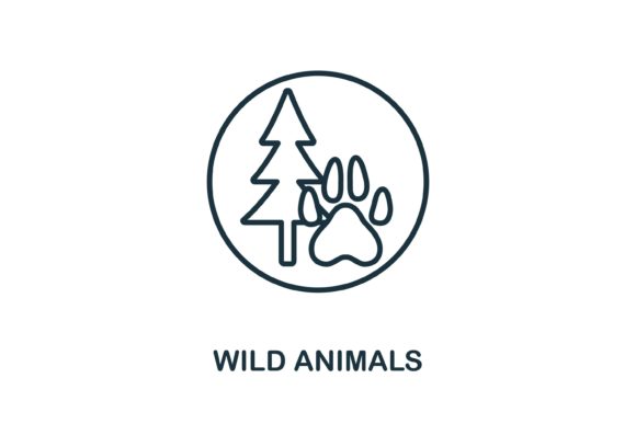 Wild Animals Icon: Simple Design Elements for Versatile Use